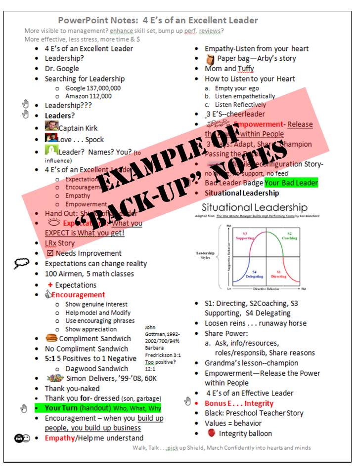 write out from speech notes